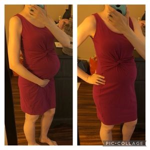NEW Old Navy Maternity Dress XS 0 2 red raspberry